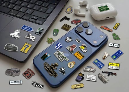 ستكرات حديدة شبابية بجودة عالية , للجوال واللاب والسوني...