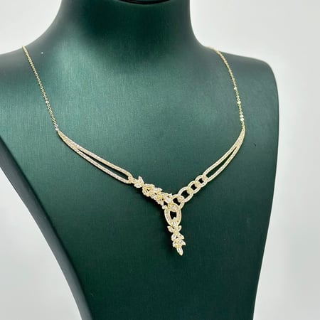 عقد ذهب اصفر عيار 18 من مجوهرات الشلوي