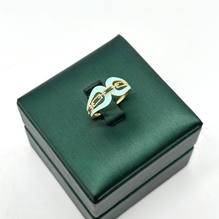 خاتم ذهب اصفر عيار 18 من مجوهرات الشلوي