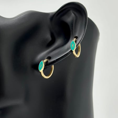 حلق ذهب اصفر ايطالي عيار 18 من مجوهرات الشلوي