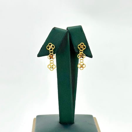 حلق ذهب أصفر عيار 21 من مجوهرات الشلوي