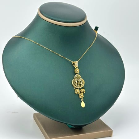 عقد ذهب أصفر عيار 21 من مجوهرات الشلوي