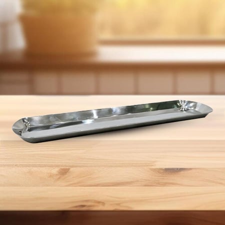 صحن تقديم ستيل فضي بيضاوي 5259