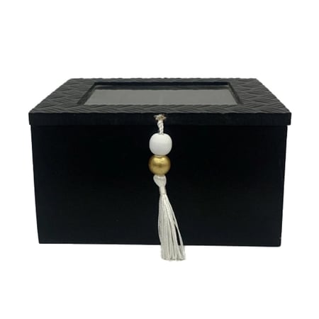 صندوق اكسسورات خشب صغير لون اسود 8357