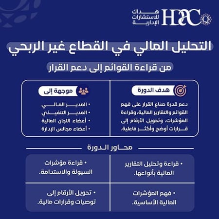 دورة التحليل المالي في القطاع غير الربحي