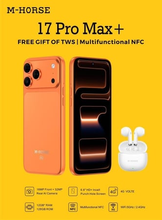 جوال  128 M-Horse 17 promax  +( سماعة ايربودز  )