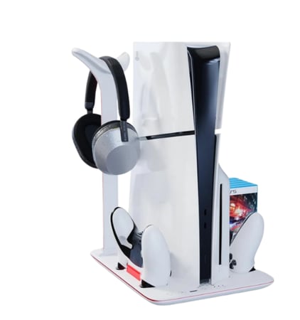 بلايستيشن 5 سليم سي دي يدتين تحكم + شاشة العاب مقاس 27 بوصة 144hz هيرتز + قاعدة بلايستيشن 5 + سماعة هايبر اكس 2 +شنطة