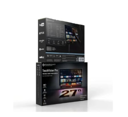 جهاز Powerology TouchVision Pro المحمول الذكي بشاشة لمس عالية الدقة بالكامل يعمل بنظام A