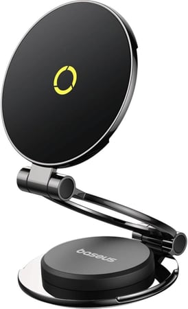 باسيوس حامل موبايل مغناطيسي رفيع قابل للطي بدوران 360 درجة للسيارة من ماج سيف، حامل هاتف ايفون للسيارة، متوافق مع ايفون 12-16 سيريز