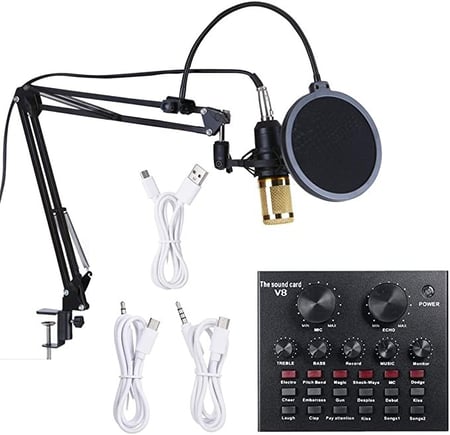 مجموعة ميكروفون للبث والتسجيل