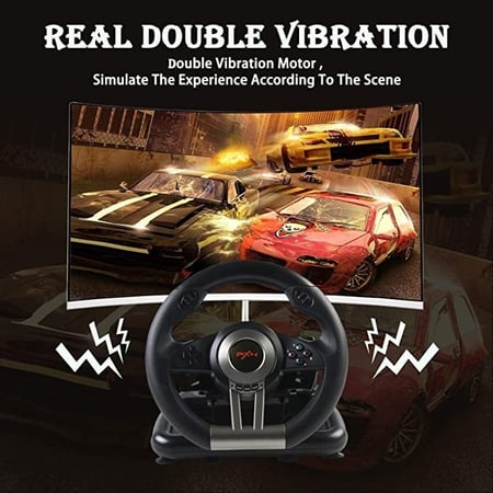 مجموعة التحكم في سباقات السيارات بي اكس ان - في 311 دوران 180 درجة مكونة من عجلة قيادة ودواسات، مع منفذ USB عالمي، ملائمة لالعاب الكمبيوتر، PS3، PS4، Xbox One، وXbox اس واكس، Nintendo Switch