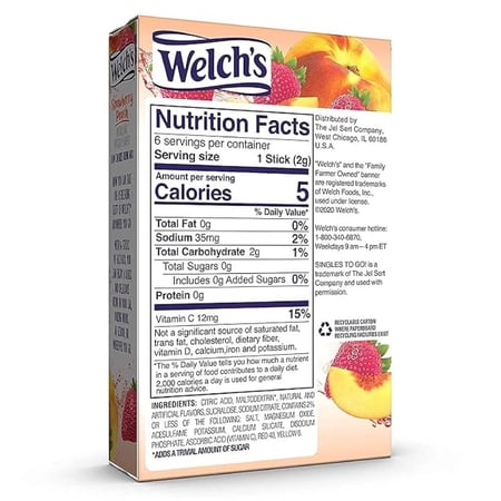 نكهة الفراولة و الخوخ - 1 علبه - Welchs