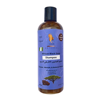 شامبو نور الافريقي العضوي Honey & African Black Soap Shampoo