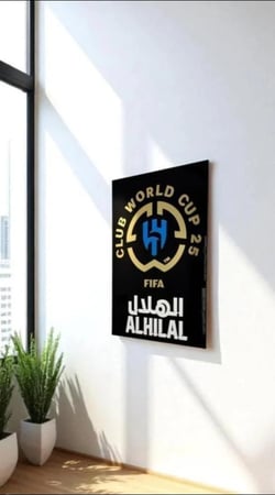 لوحة جدارية بشعار نادي الهلال