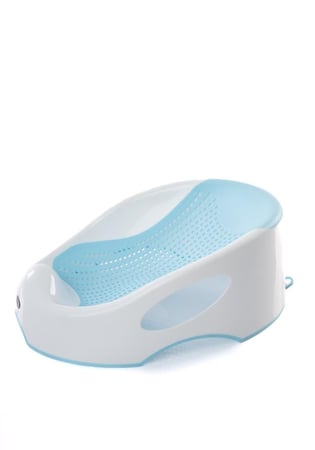 مهد نظيف غير قابل للانزلاق آمن للاستحمام للرضع مع مسند رأس مائل و متين