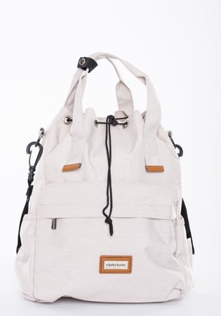 حقيبة أمومة بسعة كبيرة وتصميم عصري للأمهات العصريات بيضاء