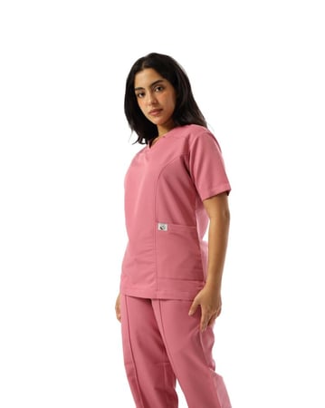 سكراب وردي غامق أنيق ومريح المعطف شحن سريع السعودية عرض خاص