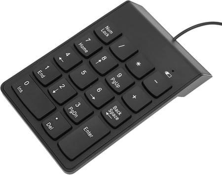 كيبورد  للابتوب والكمبيوتر رقمي 18 مفتاح، لوحة ارقام صغيرة صامتة بمنفذ USB 2.0، كيبورد ارقام مريحة بـ18 مفتاح، لوحة ارقام محمولة مع لوحة مضادة للانزلاق،