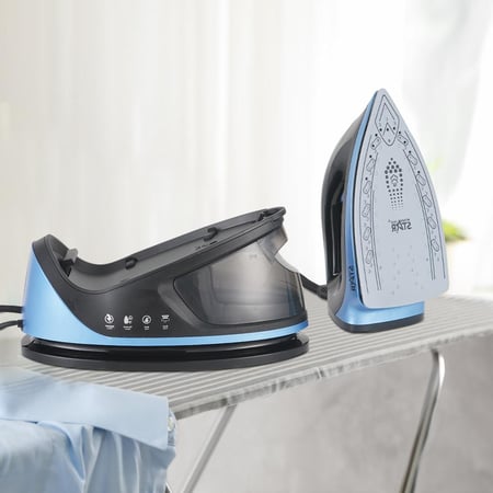 ويننج ستار كاوية بخار , سعة 1.1 لتر , متعددة الوظائف , قاعدة سيراميك , تنظيف ذاتي ,  2250 واط , اسود ازرق , ST-5005