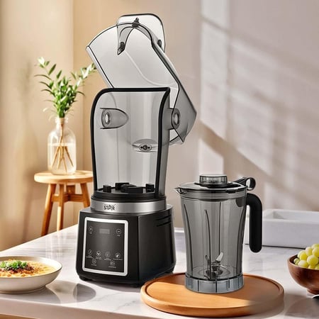 ويننج ستار خلاط , سعة 2 لتر , عازل للصوت , قاعدة مانعة للإنزلاق , شفرات فولاذية حادة , اسود , 800 واط , ST-5905