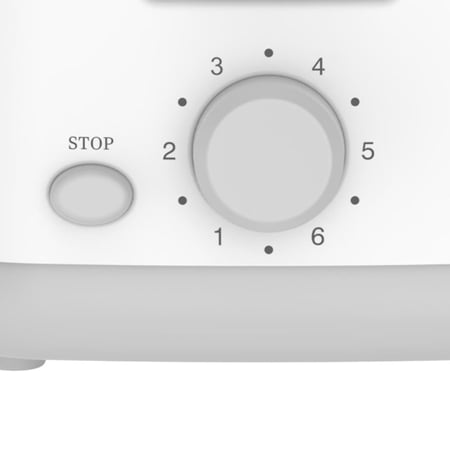 ويننج ستار محمصة خبز , شريحتين , 6 مستويات تحميص , صينية فتات قابلة للسحب , غطاء علوي من الاستانلس ستيل , ابيض , ST-9359