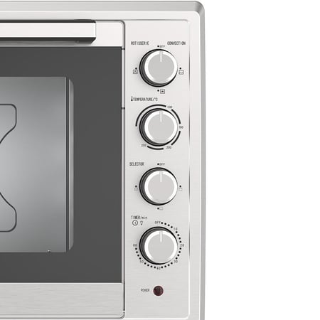 ويننج ستار ، فرن كهربائي , سعة 75 لتر , صينية خبز , صينية بيتزا , شواية دوارة  , 2800 واط , فضي , م/ ST-9794