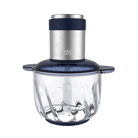 ويننج ستار قطاعة طعام , سعة 3 لتر , وعاء زجاجي , 4 شفرات فولاذ مقاوم للصدأ , متعدد الوظائف , قاعدة مانعه للإنزلاق ,  300 واط , ازرق , ST-5582