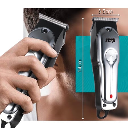 ويننج ستار ماكينة حلاقة , الشعر واللحية , مزودة بخاصية الشحن بالطاقة الشمسية , منبة للشحن والتنظيف , مقاومة للماء , ملحقات , تشغيل 60 دقيقة , 3 واط , اسود , ST-5609