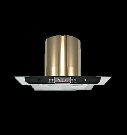 شفاط kitchen pearl كيتشن بيرل - زجاج 90سم - قوة شفط850م/3 - شفاط جداري مدخنه ذهبي مقاومه للصدأ - تحكم بالمس - شاشة ديكورمضيئة - فلاتر من الاستيل القوي المقاوم للصدا -7سرعات للشفط - ASS-03