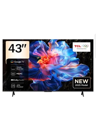 شاشه تي سي ال 43 بوصه 4 كي جوجل تي في 60 هرتز - 43S5k
