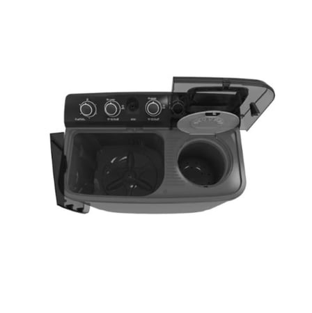 جنرال سوبريم غسالة نصف اوتوماتيك حوضين 14 كيلو,رمادي غامق / اسود - GSTT14XTB