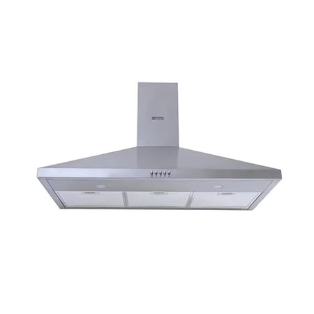 جنرال سوبريم , شفاط مدمج جداري مع مدخنة تصميم هرمي 90سم , معدل الشفط 1000 م 3 / ساعة , 3 سرعات للمروحة ,ستانلس ستيل ,GSCH90FS