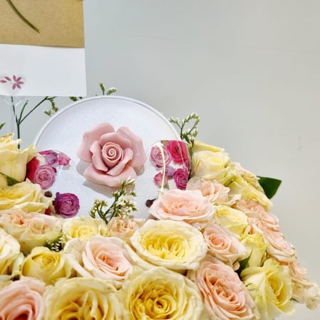 رقة ورد مع شوكولانة بستاني