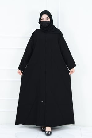 عباية كريب سادة بتفاصيل ثنيات مميزة