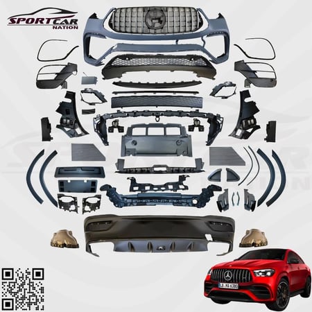 كت خارجي Mercedes GLE63 AMG Coupe طقم هيكل كامل لموديلات 2019 تحديث مظهر