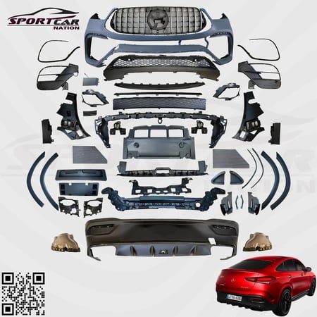 كت خارجي Mercedes GLE63 AMG Coupe طقم هيكل كامل لموديلات 2019 تحديث مظهر