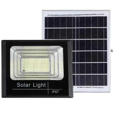 كشاف طاقة شمسية 100 واط مقاوم للماء مع ريموت تحكم ومؤقت تشغيل – من دينكس