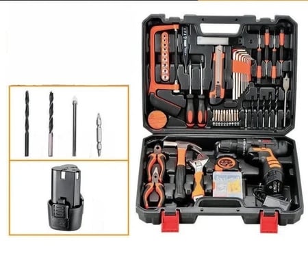 شنطة أدوات متكاملة 104 قطعة مع دريل – لحلول الصيانة المثالية