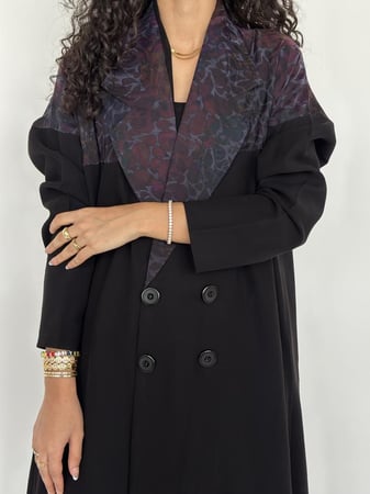 عباية بليزر نصف كلوش كريب اسود