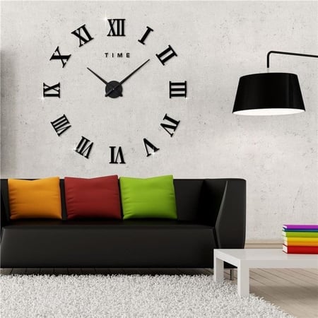 ساعة حائط 3D كبيرة - ارقام رومانية