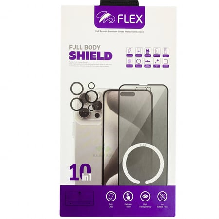 بكج الحماية الاقوى لاصدارات ايفون 15 - iphone 15 بكج 10 في 1 من FLEX