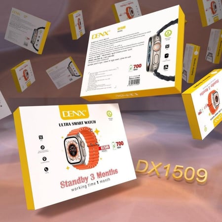 ساعة ذكية من DENX بطارية تدوم ثلاثة اشهر شبيهة ساعة ابل الاصدار الثامن مقاس 49mm , مقاومة للماء من دنكس DENX1509 Standby 3months