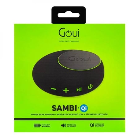قوي - سامبي مكبر صوت +شاحن لاسلكي 10 واط + بطارية متنقلة 4000 ملي امبير