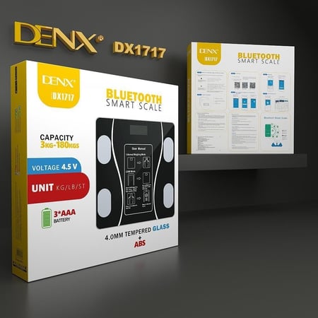 الميزان الذكي لقياس الوزن الى 180 كيلو مع قياس العضلات وكتلة الجسم من دينكس DX1717