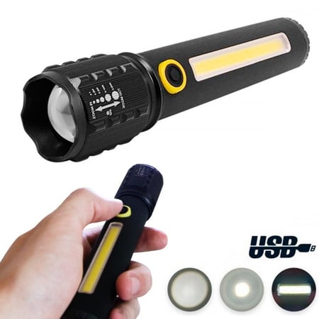 مصباح LED يدوي كشاف صغير يحمل باليد بتقنية COB مزود بشاحن بمنفذ USB ومناسب للأماكن الخارجية من MACEST MC-62210