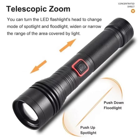 كشاف صغير يدوي 2000 لومن فائق السطوع 20 واط من فلكسي  FLEXY RECHARGEABLE FLASHLIGHT SYSTEM