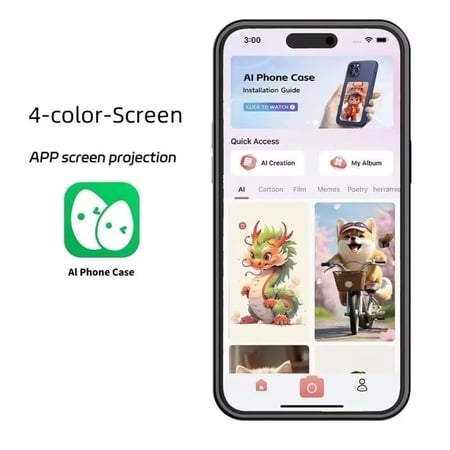 كفر جوال ذكي بالحبر الإلكتروني ذكي بشاشة NFC Refesh ، بدون بطارية iPhone 15 ، 14 ، 13 Pro Max