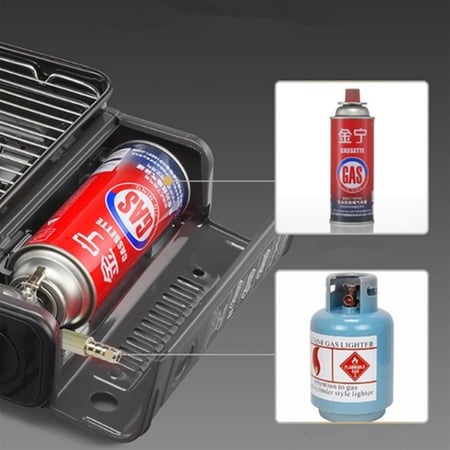 شواية و موقد غاز محمول للرحلات والتخييم مع شعلة واحدة للشواء - DLC-P3411