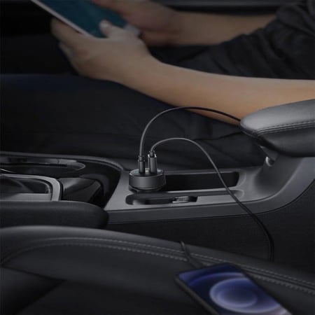 شاحن سيارة انكر باوردرايف  بي دي 2 + 35 واط بمنفذ USB ومنفذ تايب سي - Anker PowerDrive PD+2  اسود