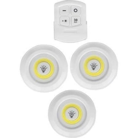 3 لمبات اضاءة led مع جهاز تحكم عن بعد مناسب للخزائن والادراج